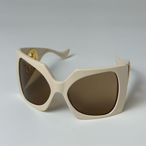 GUCCI Sunglasses GG1255S 002 Ivory White Brown Women NEW - Picture 3 of 12